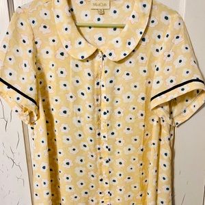 Modcloth floral button down with peter-pan collar.